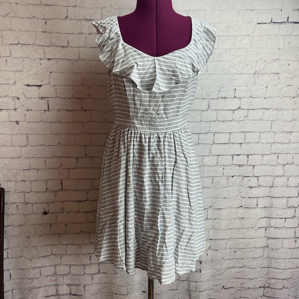 Altar’d State size small blue and white striped fit and flare dress